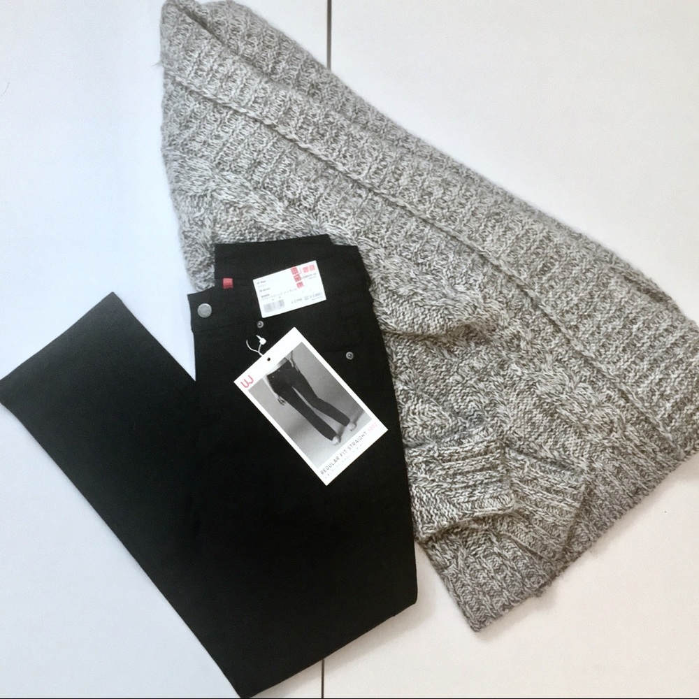UNIQLO Regular Fit Straight S002 Jeans in Black